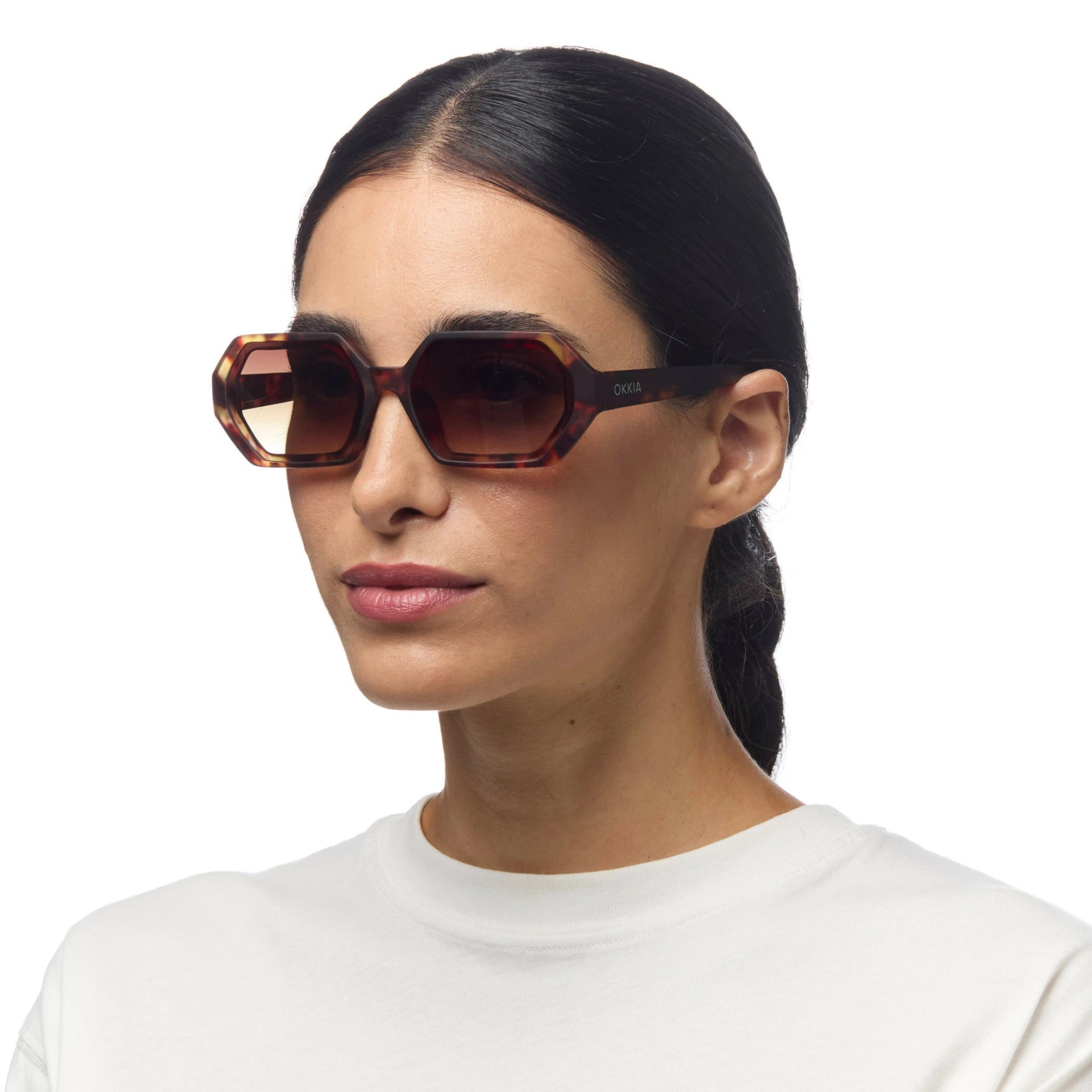 OKKIA Andrea Sunglasses - UV400 Protection Eyewear Designed in Italy - Unisex Fashion Sunglasses - Havana