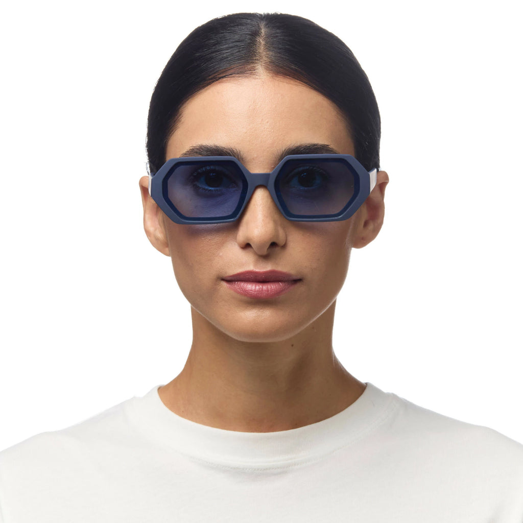 OKKIA Andrea Sunglasses - UV400 Protection Eyewear Designed in Italy - Unisex Fashion Sunglasses - Midnight Blue