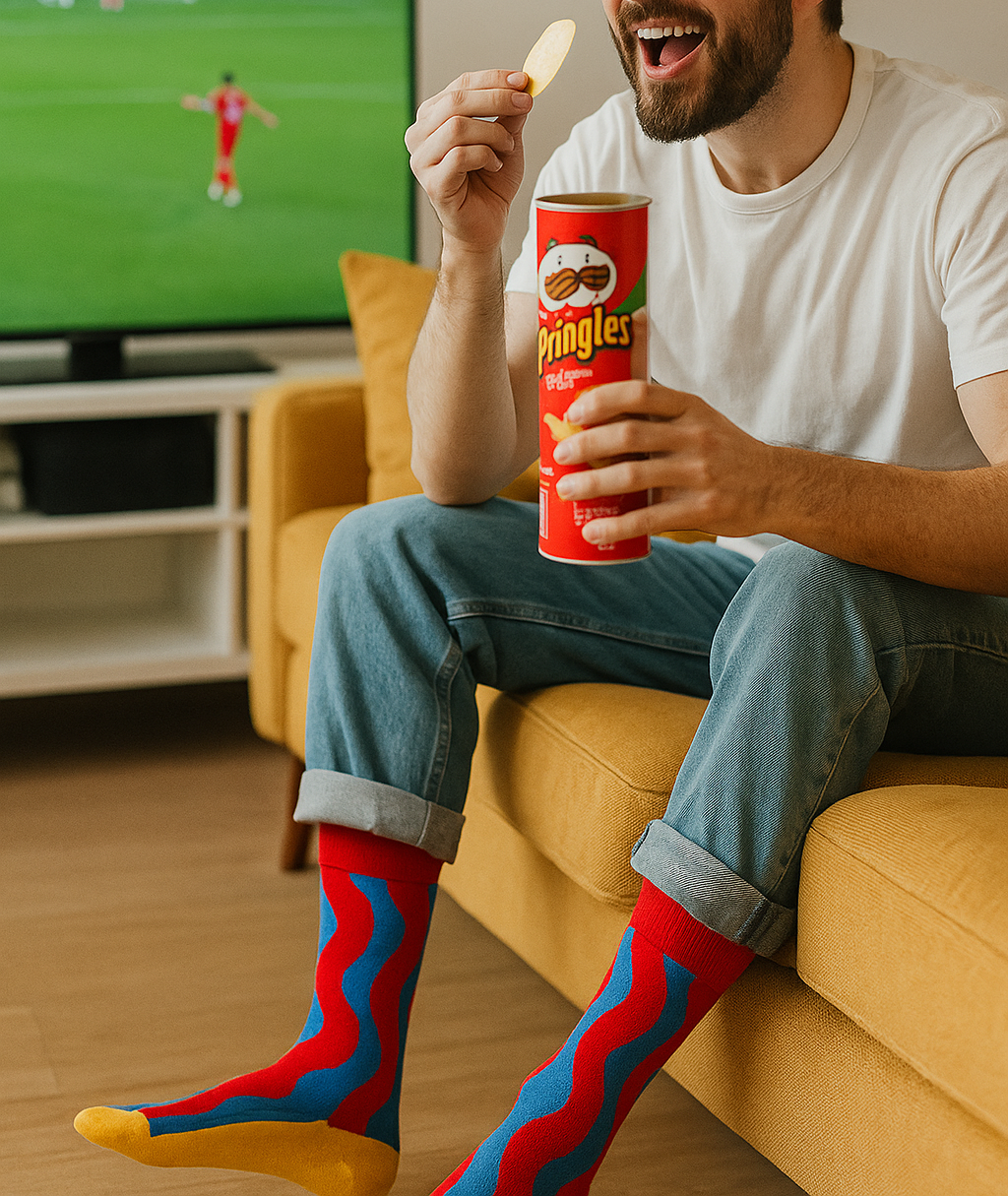 Eat My Socks Curvies Novelty Crew Socks - Funny Food Design Casual Socks for Men Women - Comfortable All-Day Wear Gift Socks