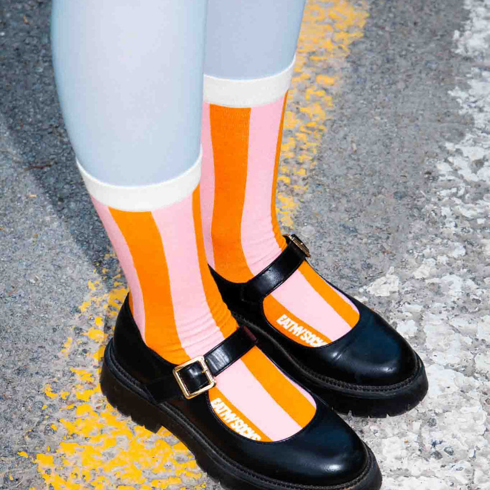 Eat My Socks Soda Novelty Crew Socks - Funny Food Design Casual Socks for Men Women - Comfortable All-Day Wear Gift Socks