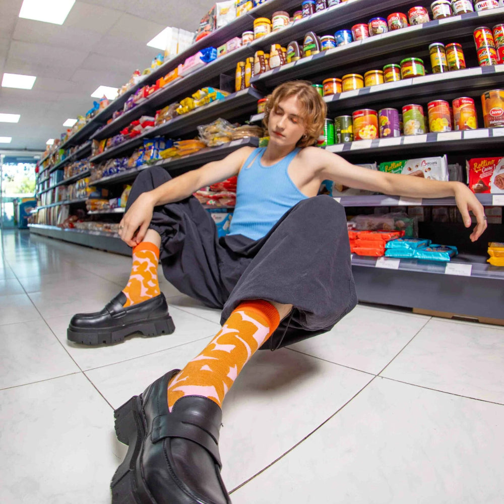 Eat My Socks Peanut Butter Novelty Crew Socks - Funny Food Design Casual Socks for Men Women - Comfortable All-Day Wear Gift Socks