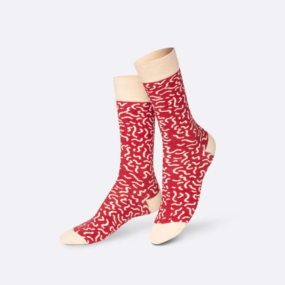 Eat My Socks Salami Novelty Crew Socks - Funny Food Design Casual Socks for Men Women - Comfortable All-Day Wear Gift Socks