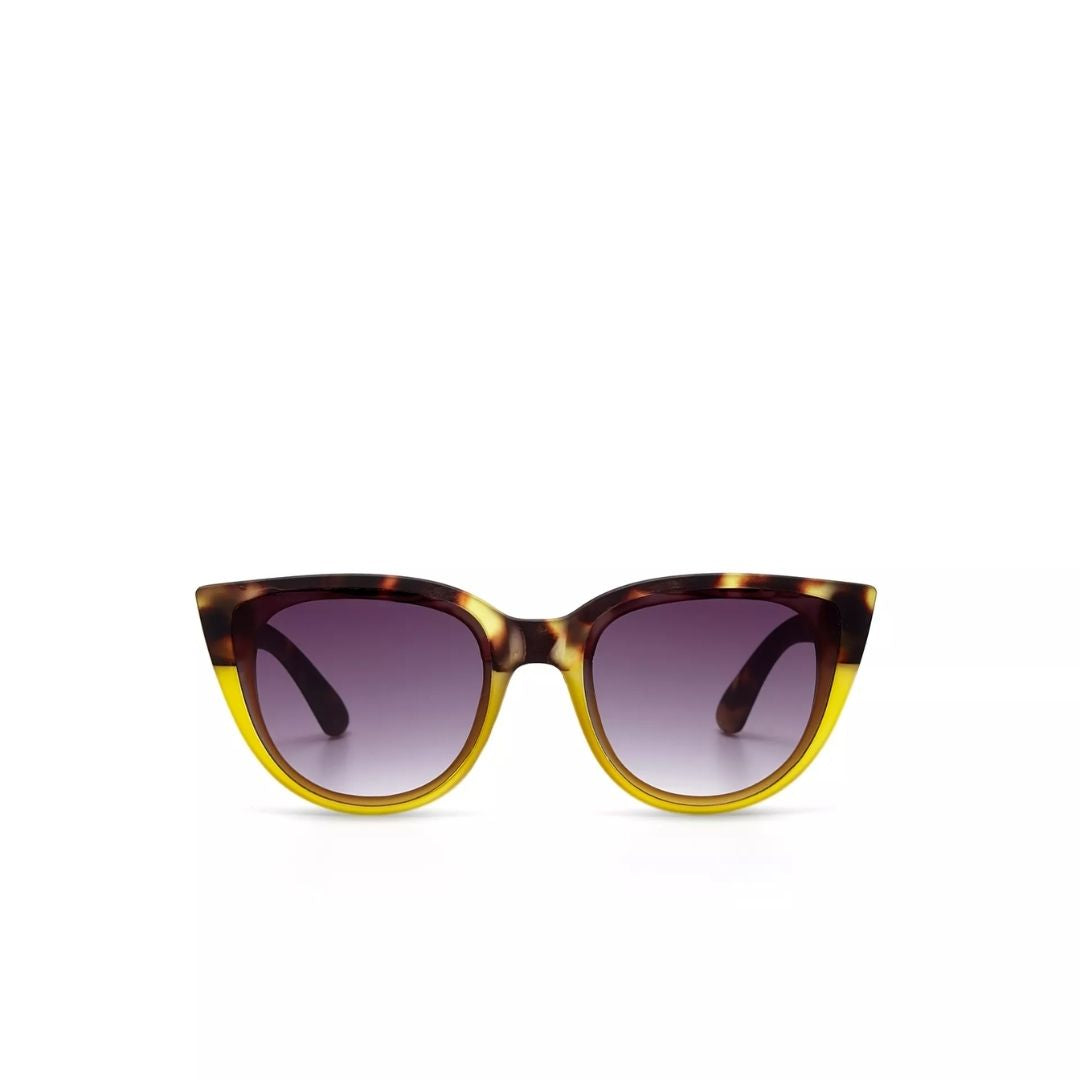 OKKIA Silvia Sunglasses - UV400 Protection Eyewear Designed in Italy - Unisex Fashion Sunglasses - Havana Yellow