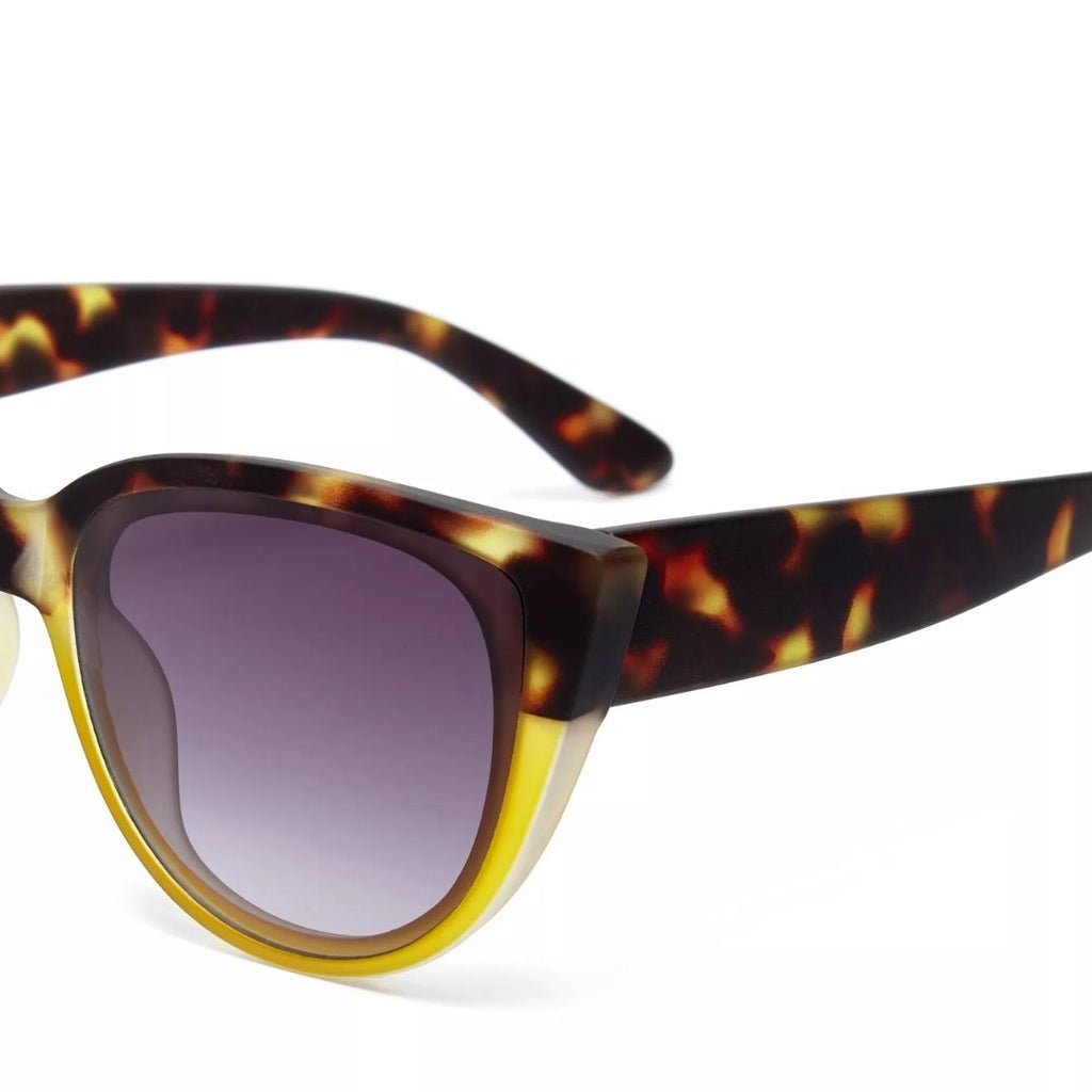 OKKIA Silvia Sunglasses - UV400 Protection Eyewear Designed in Italy - Unisex Fashion Sunglasses - Havana Yellow