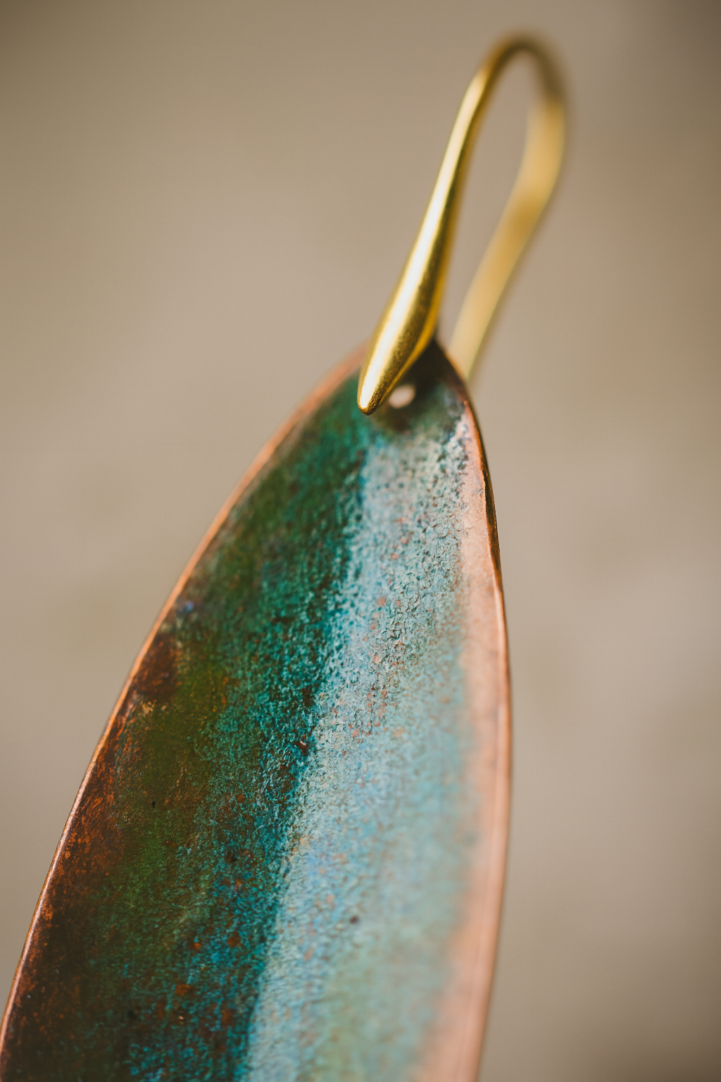 Hoiko Handmade Jewelry - Unique Artisan Copper/Sterling Silver Jewelry - Made in Portugal (Olive)