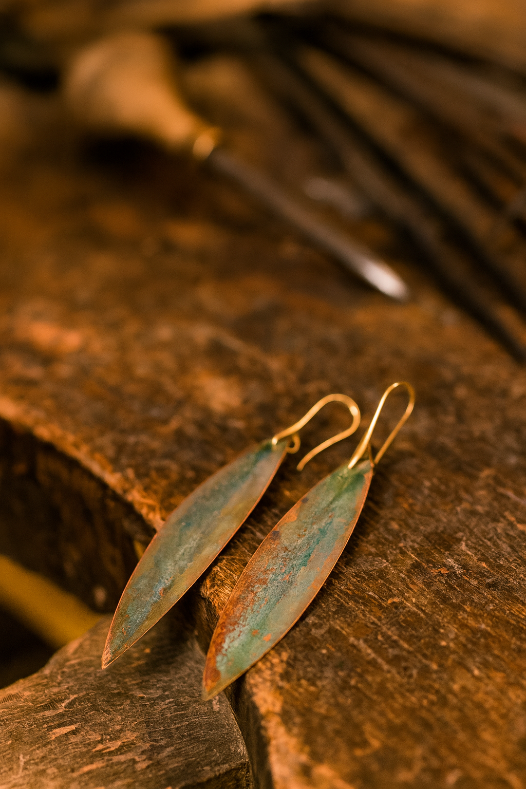 Hoiko Handmade Jewelry - Unique Artisan Copper/Sterling Silver Jewelry - Made in Portugal (Olive)