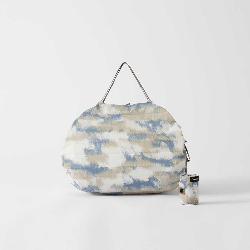 Shupatto Compact Foldable Shopping Bag with Easy Storage - Floating Clouds, Medium (15L)