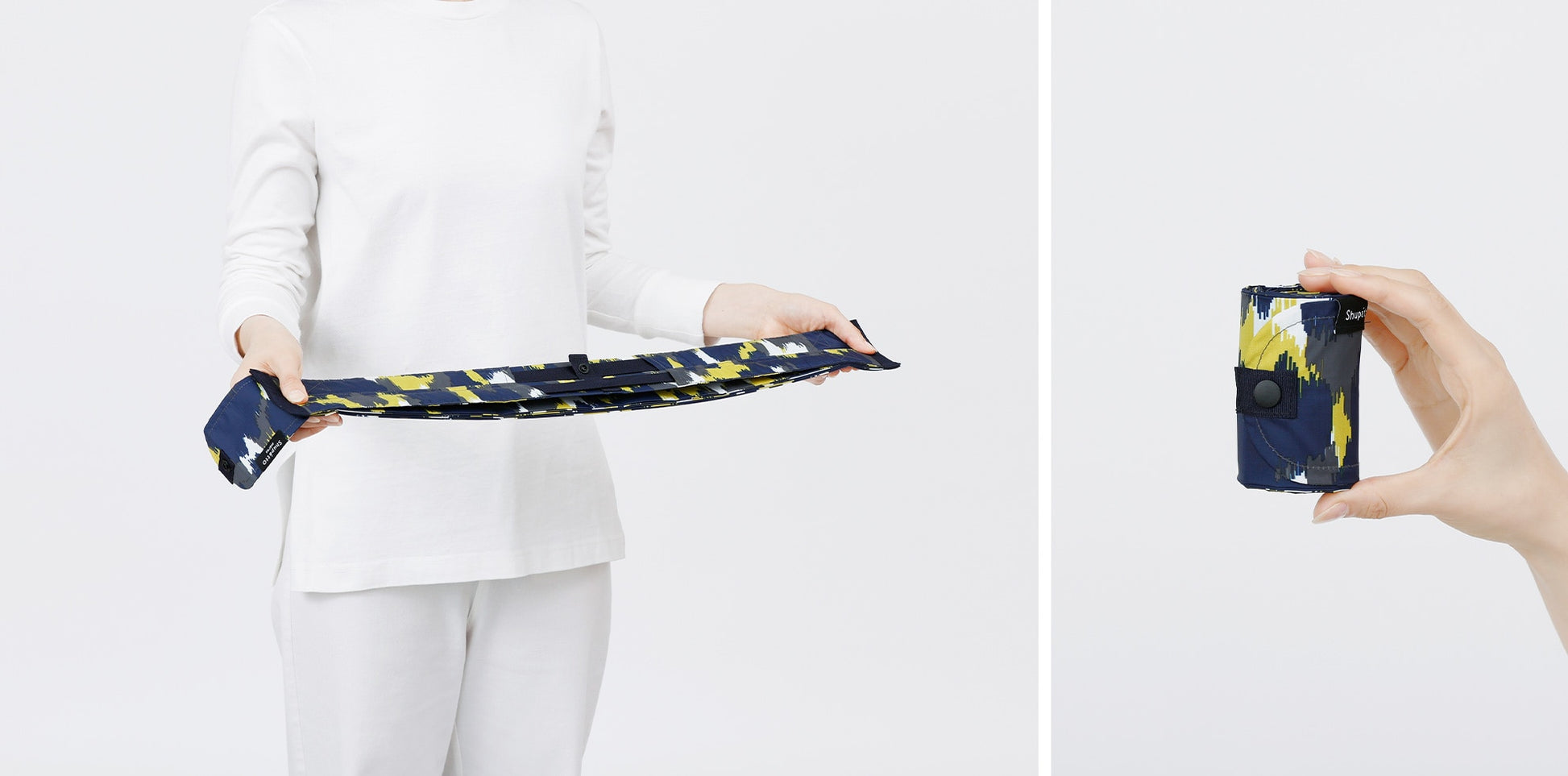 Shupatto Compact Foldable Shopping Bag with Easy Storage - Paw Marks, Medium (15L)