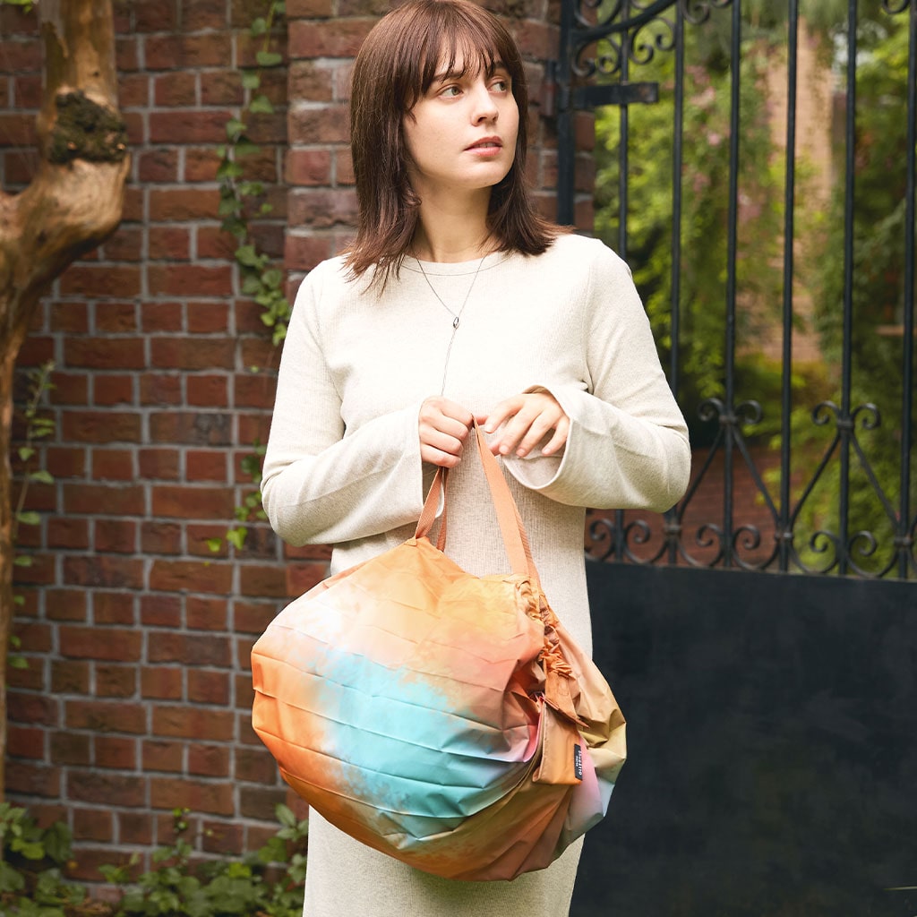 Shupatto Compact Foldable Shopping Bag with Easy Storage - Autumn Glow, Medium (15L)