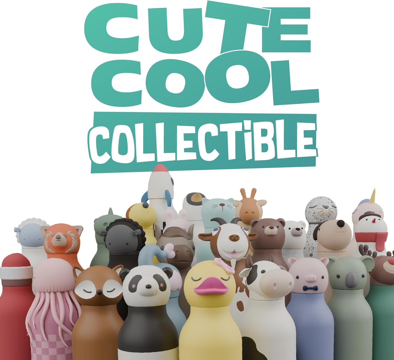 ASOBU Bestie Water Bottle — 16oz (460ml) Vacuum Insulated with Flexible Straw (Moo-nificent Cow)