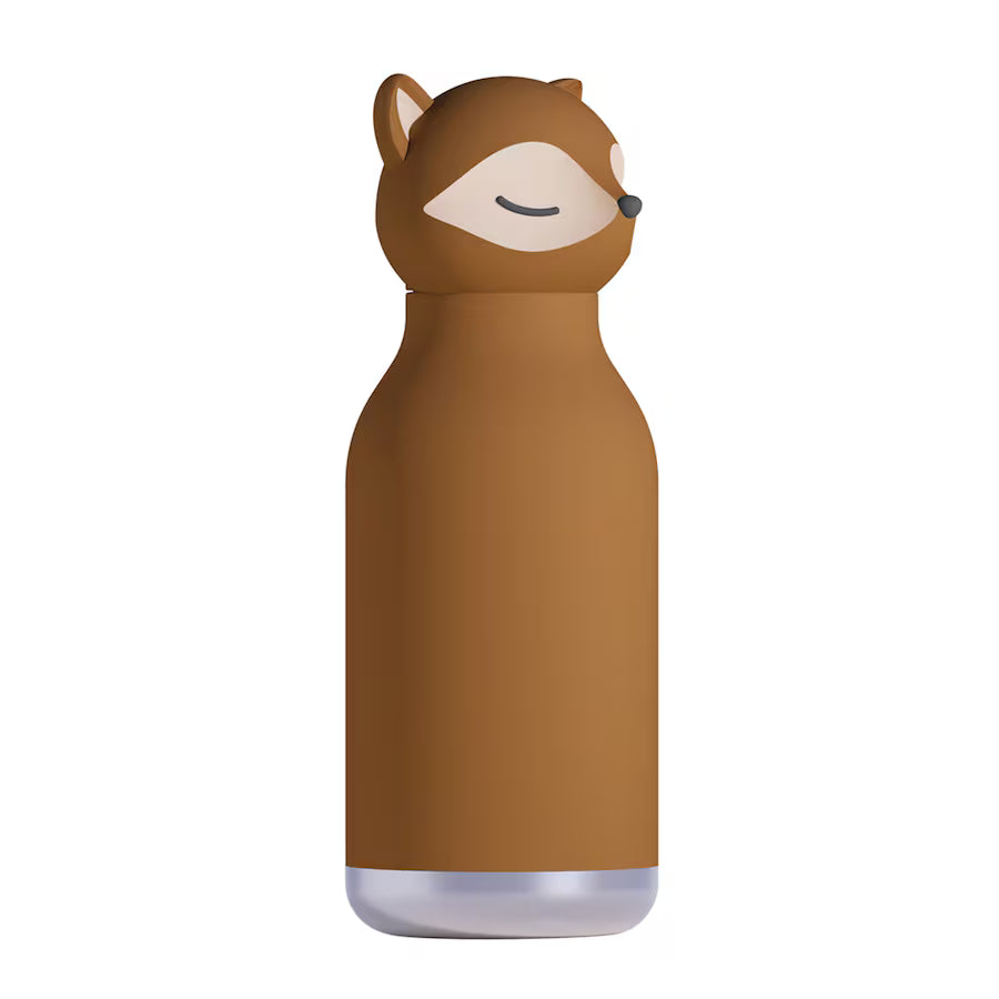 ASOBU Bestie Water Bottle — 16oz (460ml) Vacuum Insulated with Flexible Straw (Feisty Fox)