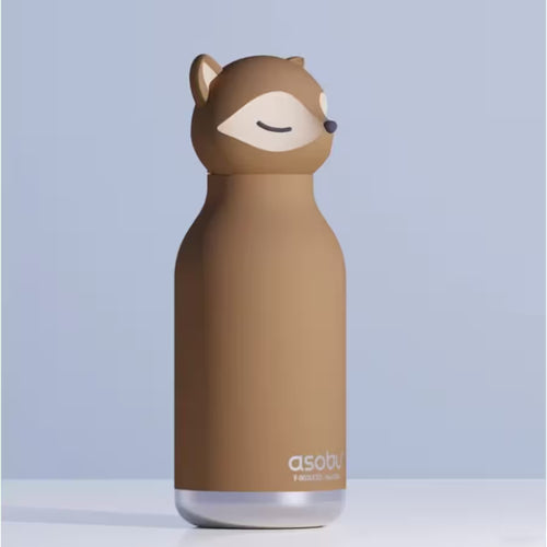 ASOBU Bestie Water Bottle — 16oz (460ml) Vacuum Insulated with Flexible Straw (Feisty Fox)