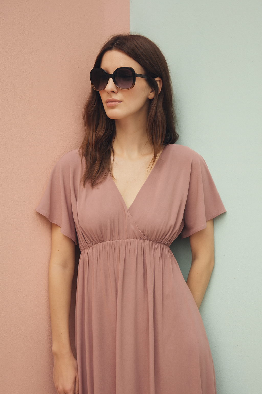 OKKIA Anna Butterfly Sunglasses - UV400 Protection Eyewear Designed in Italy - Unisex Fashion Sunglasses - Black Pink