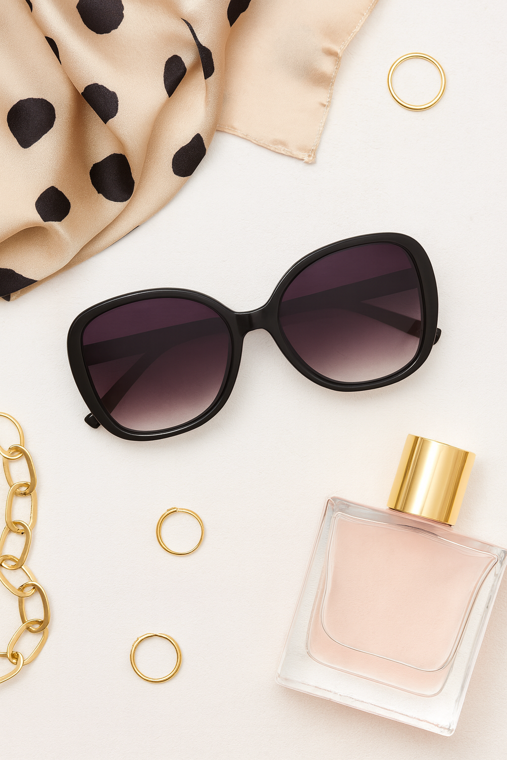 OKKIA Anna Butterfly Sunglasses - UV400 Protection Eyewear Designed in Italy - Unisex Fashion Sunglasses - Black