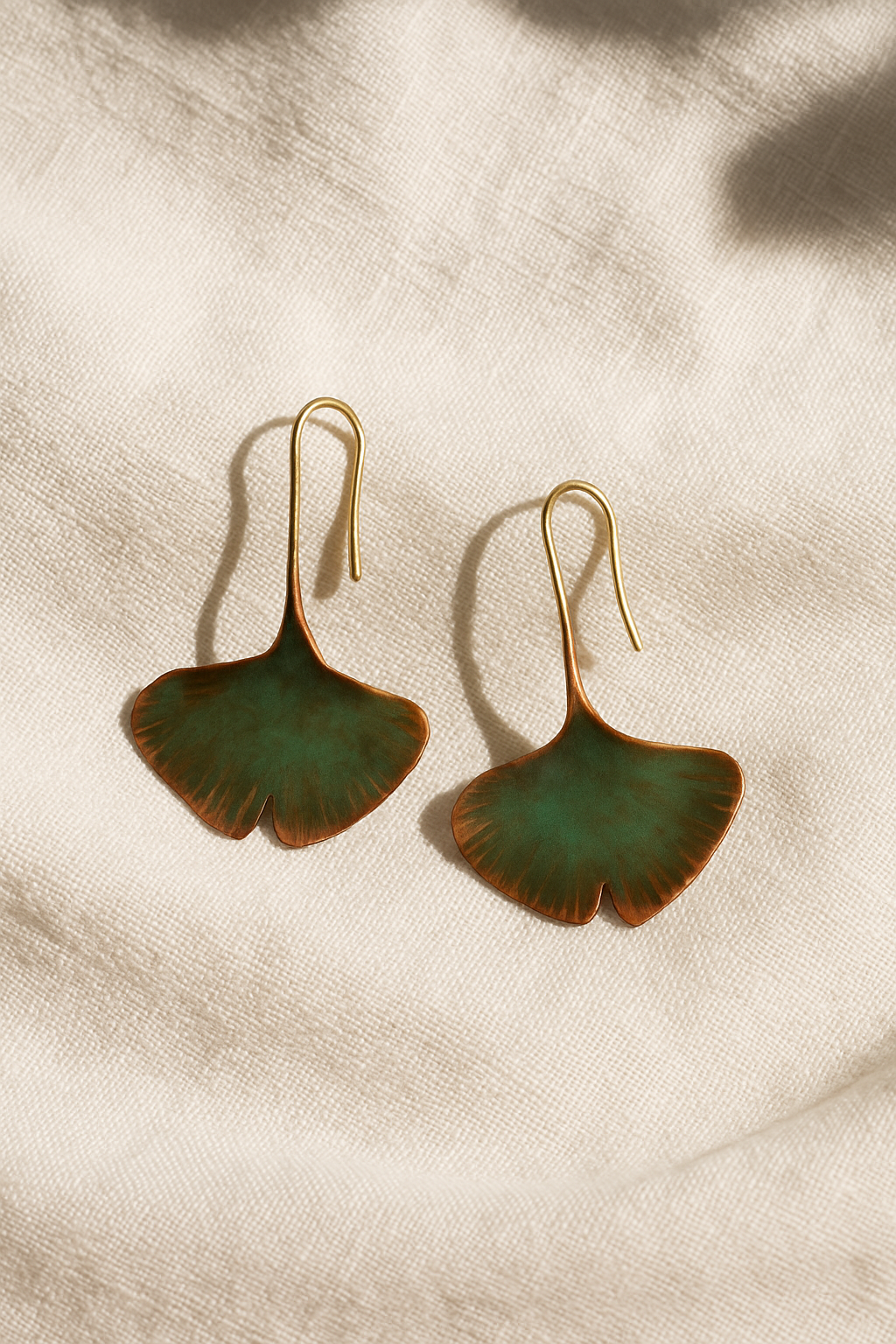 Hoiko Handmade Jewelry - Unique Artisan Copper/Sterling Silver Jewelry - Made in Portugal (Gingko)