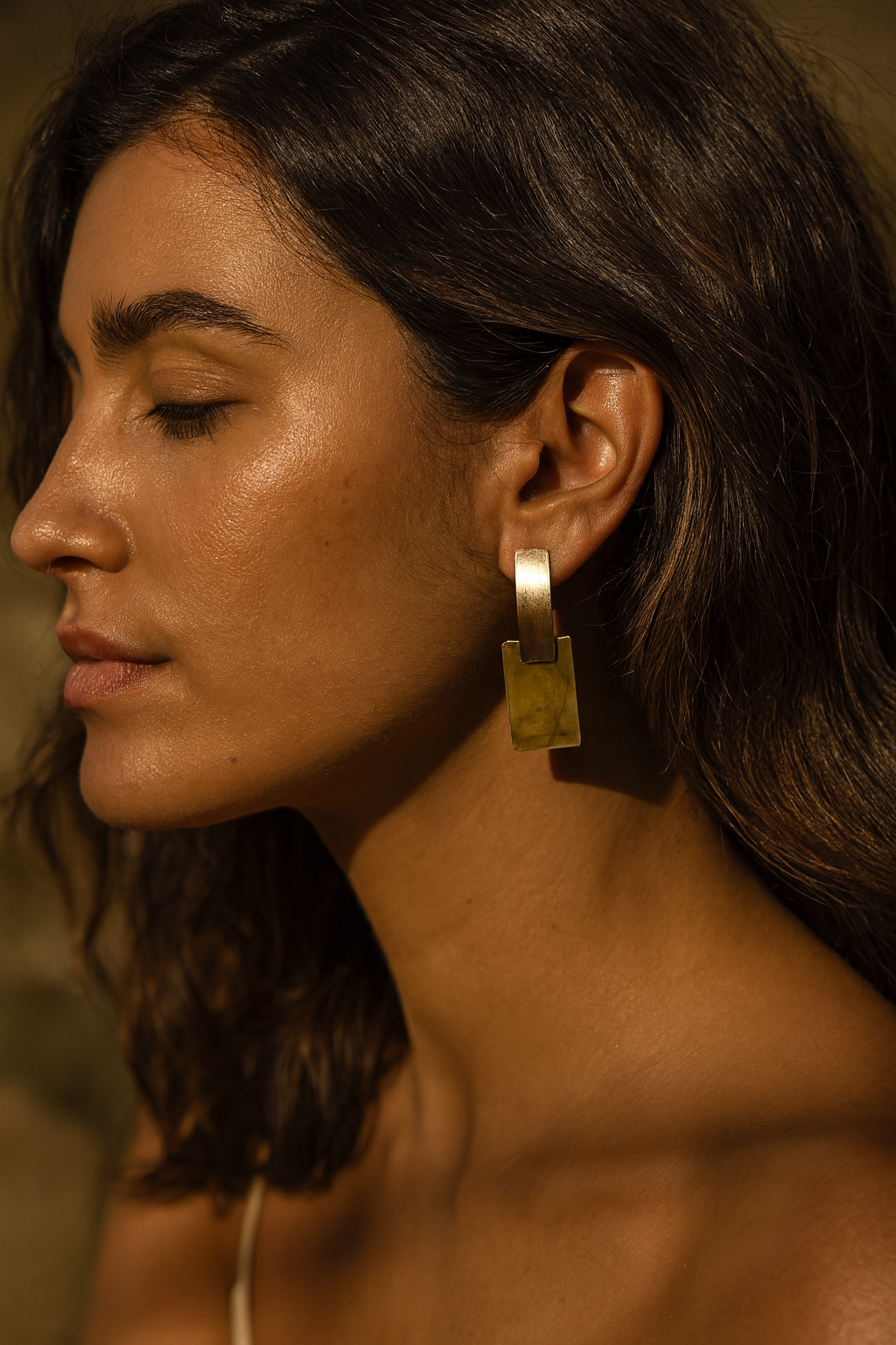 Hoiko Handmade Jewelry - Unique Artisan Copper/Sterling Silver Jewelry - Made in Portugal (Tribu rectangle)