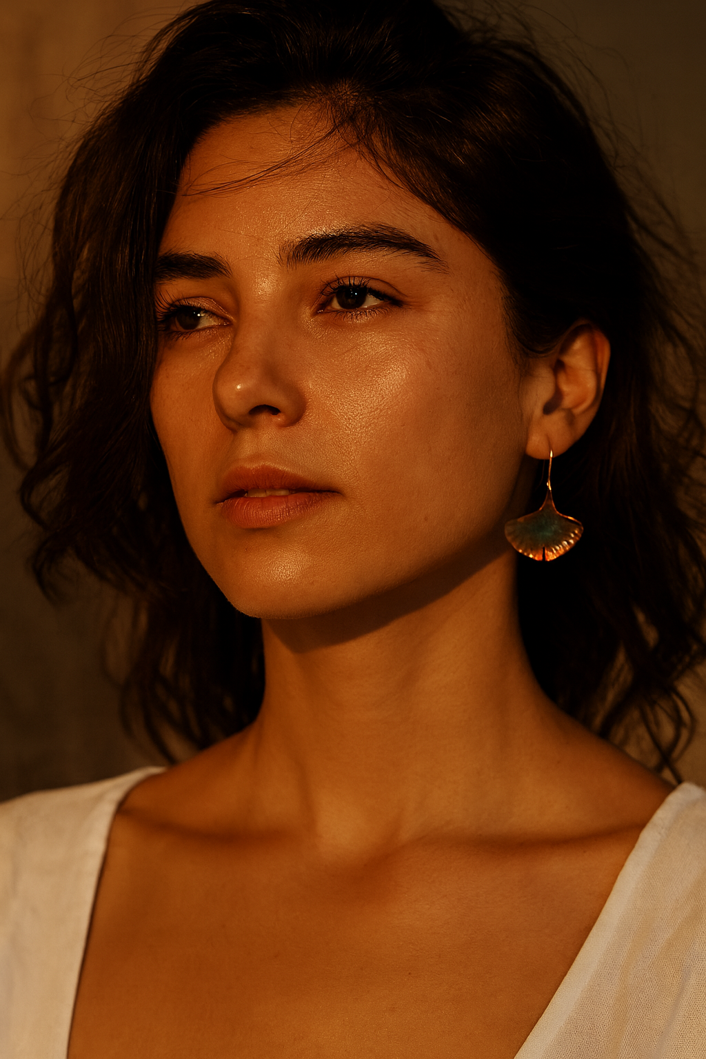 Hoiko Handmade Jewelry - Unique Artisan Copper/Sterling Silver Jewelry - Made in Portugal (Gingko)