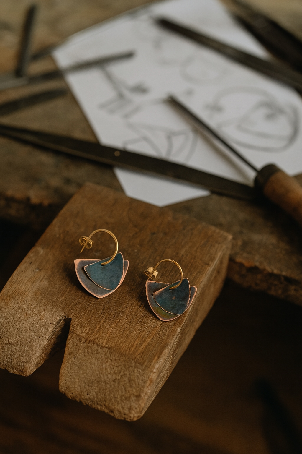 Hoiko Handmade Jewelry - Unique Artisan Copper/Sterling Silver Jewelry - Made in Portugal (Cristina)