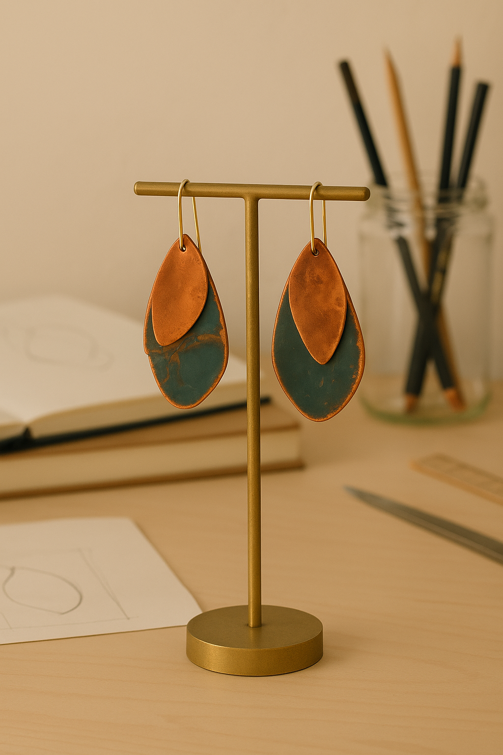 Hoiko Handmade Jewelry - Unique Artisan Copper/Sterling Silver Jewelry - Made in Portugal (Wings)