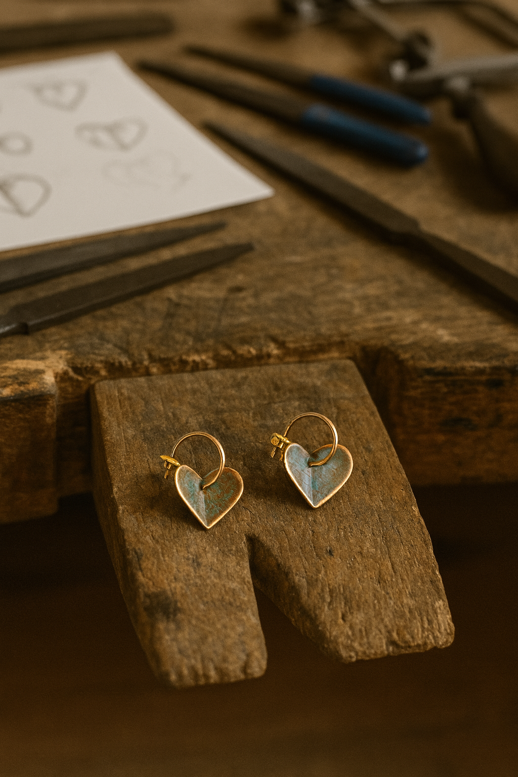 Hoiko Handmade Jewelry - Unique Artisan Copper/Sterling Silver Jewelry - Made in Portugal (Heart)