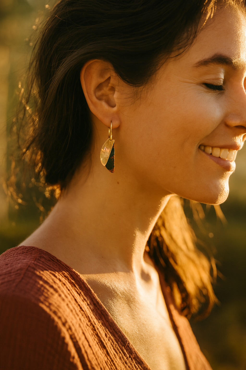 Hoiko Handmade Jewelry - Unique Artisan Copper/Sterling Silver Jewelry - Made in Portugal (Lotus)