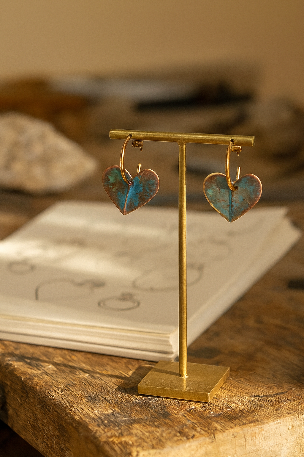 Hoiko Handmade Jewelry - Unique Artisan Copper/Sterling Silver Jewelry - Made in Portugal (Heart)
