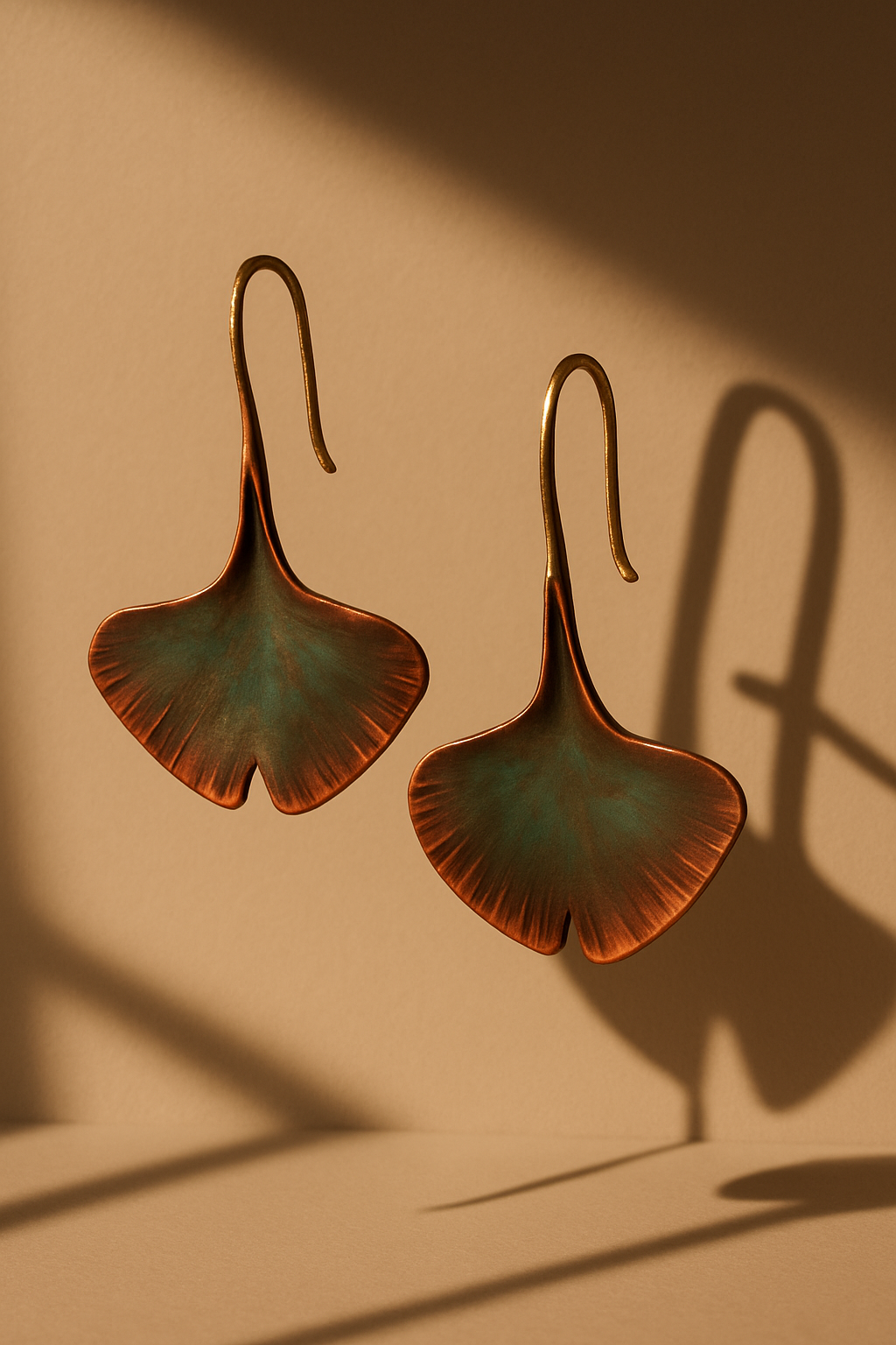 Hoiko Handmade Jewelry - Unique Artisan Copper/Sterling Silver Jewelry - Made in Portugal (Gingko)