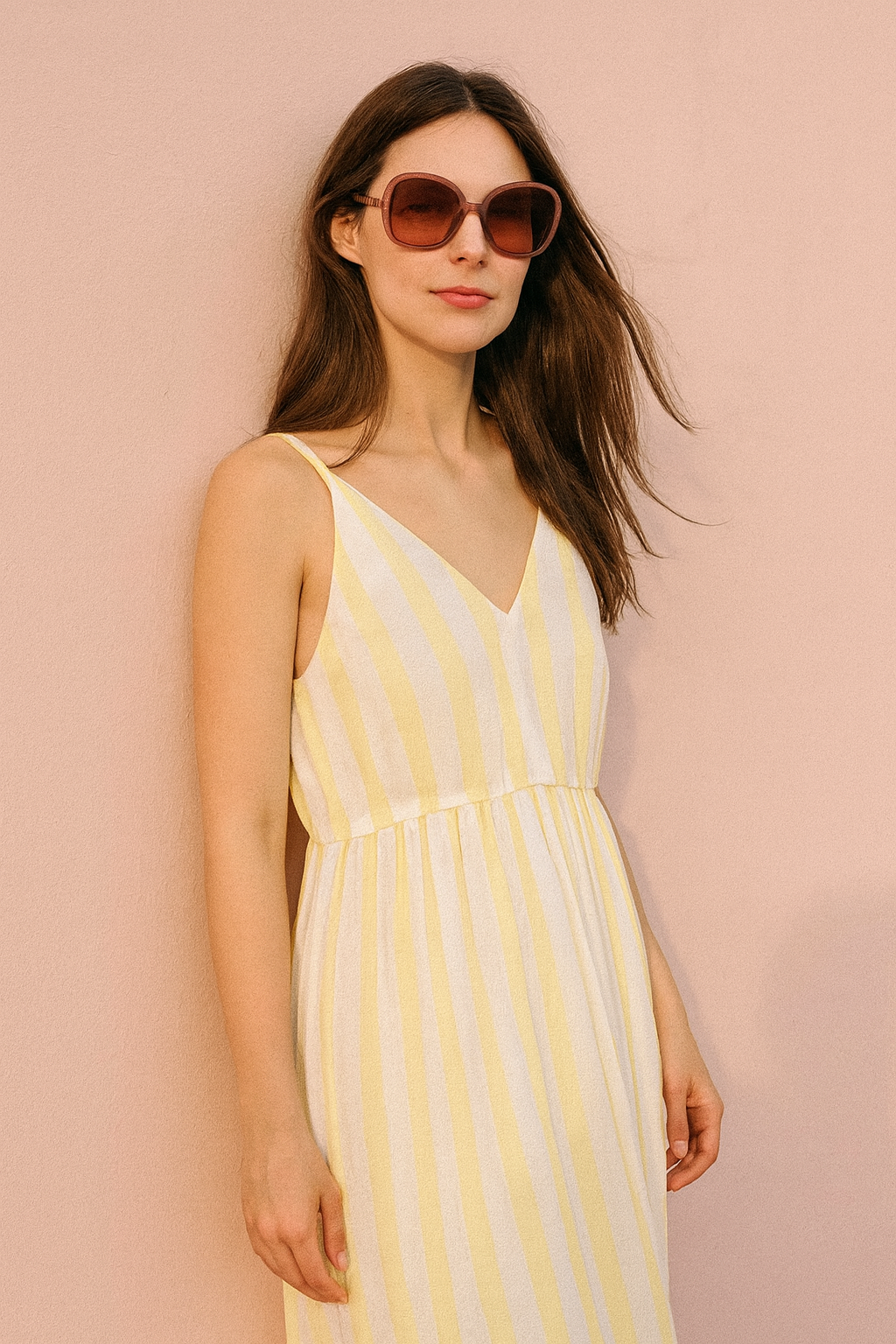 OKKIA Anna Butterfly Sunglasses - UV400 Protection Eyewear Designed in Italy - Unisex Fashion Sunglasses - Pink Havana