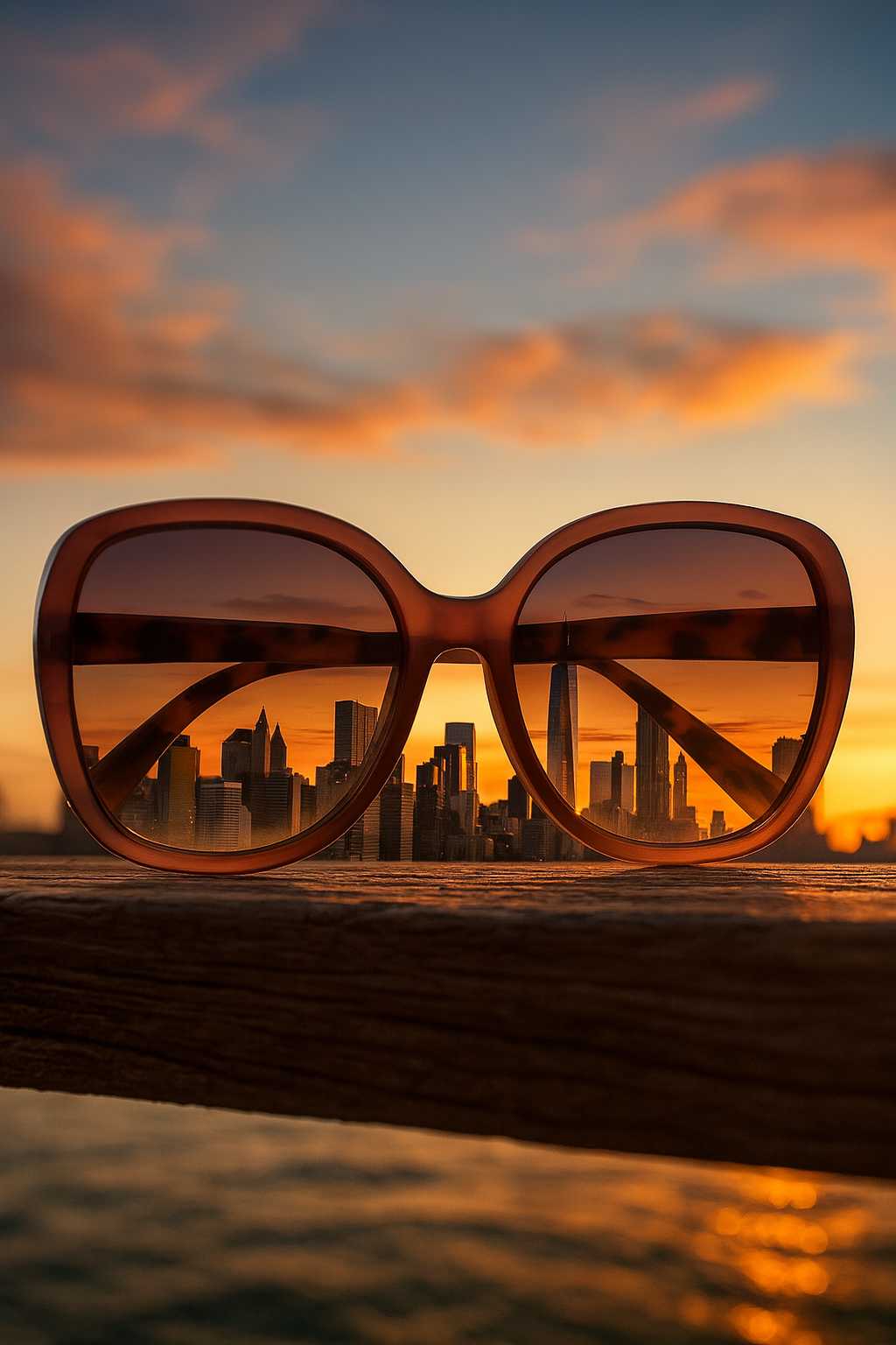 OKKIA Anna Butterfly Sunglasses - UV400 Protection Eyewear Designed in Italy - Unisex Fashion Sunglasses - Pink Havana