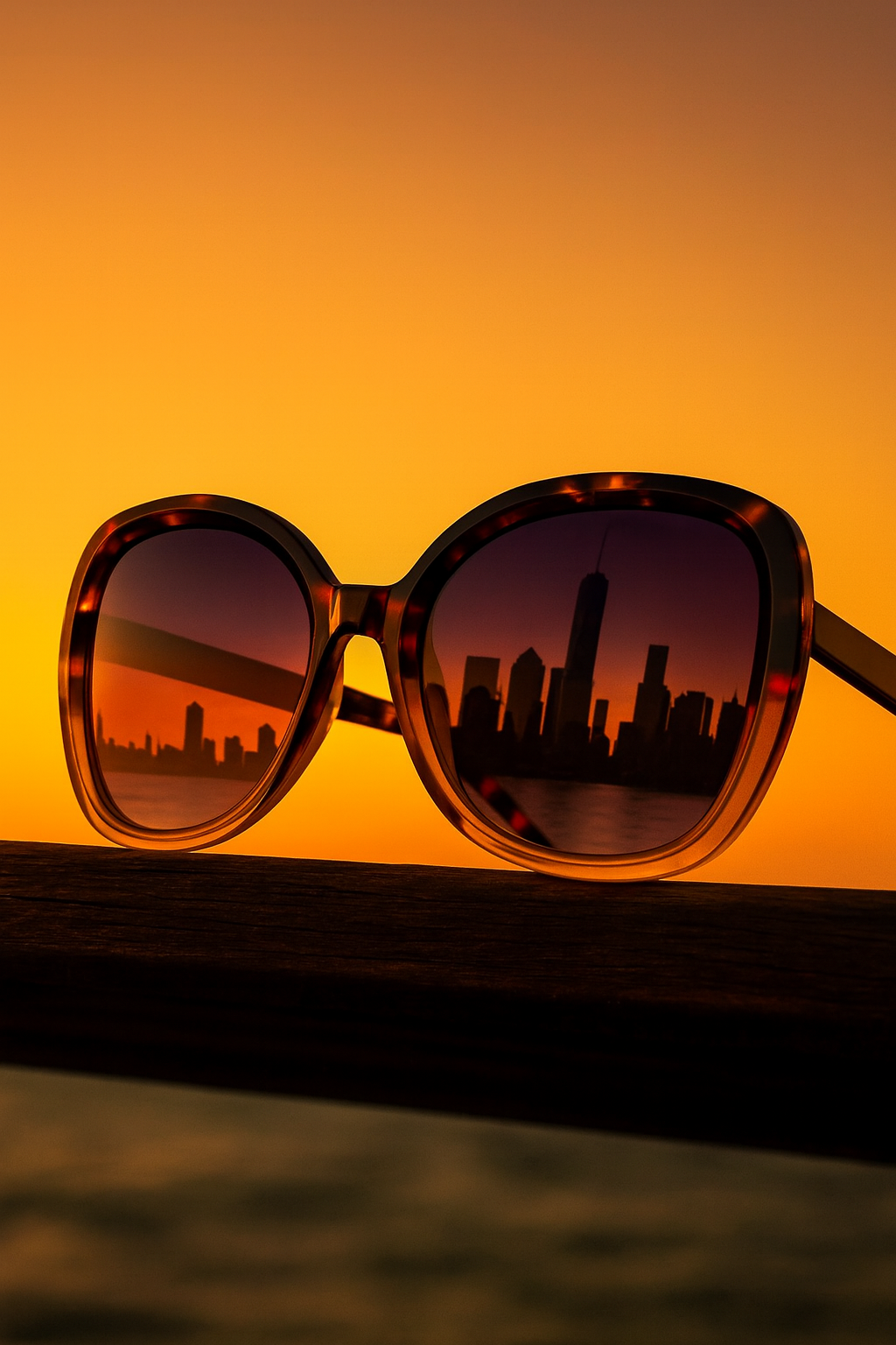 OKKIA Anna Butterfly Sunglasses - UV400 Protection Eyewear Designed in Italy - Unisex Fashion Sunglasses - Havana Yellow