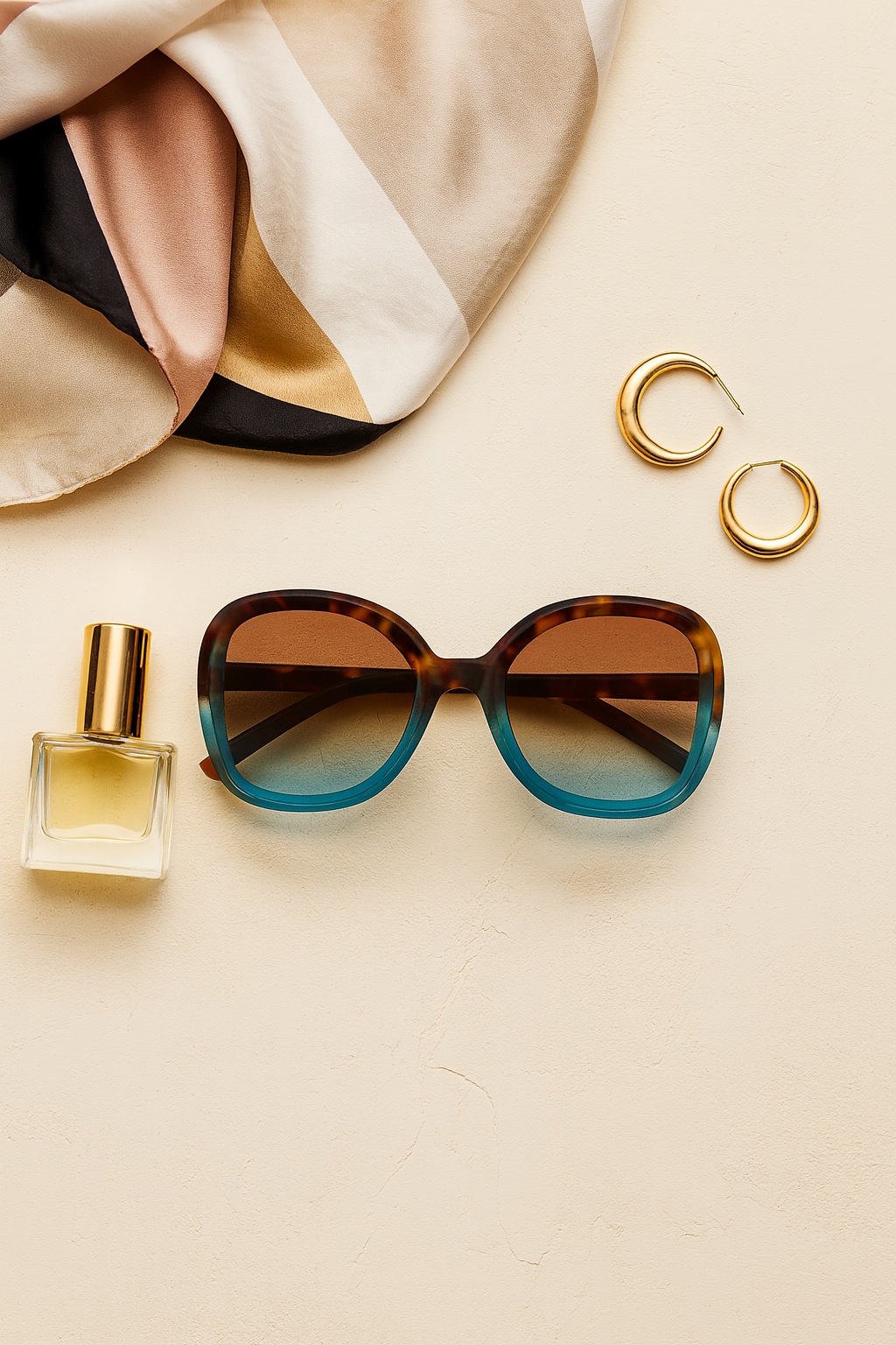 OKKIA Anna Butterfly Sunglasses - UV400 Protection Eyewear Designed in Italy - Unisex Fashion Sunglasses - Havana Blue