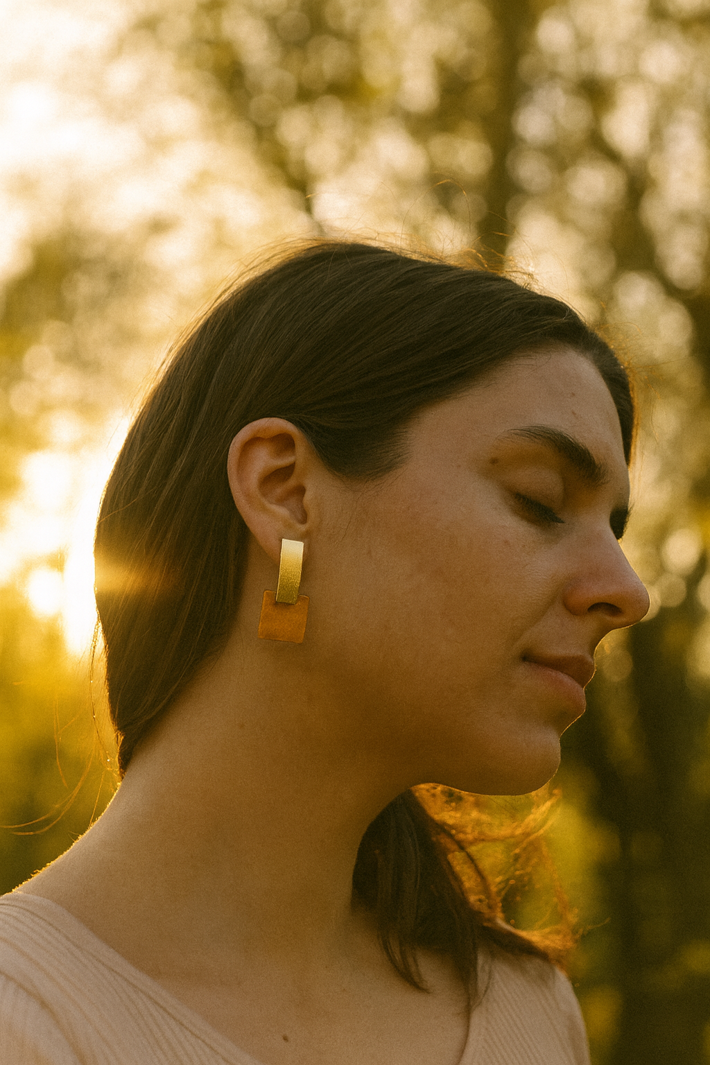 Hoiko Handmade Jewelry - Unique Artisan Copper/Sterling Silver Jewelry - Made in Portugal (Tribu square)