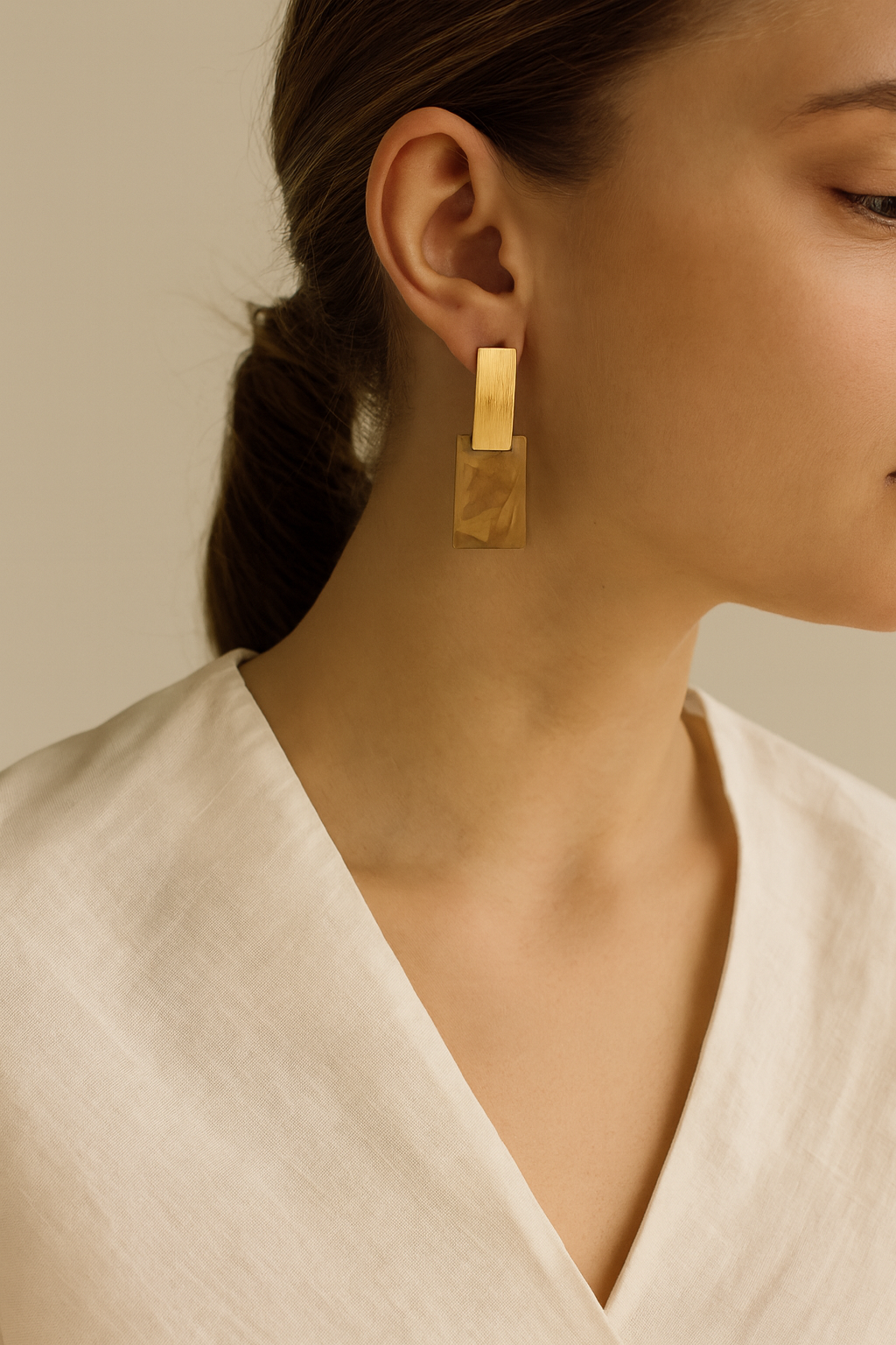 Hoiko Handmade Jewelry - Unique Artisan Copper/Sterling Silver Jewelry - Made in Portugal (Tribu rectangle)