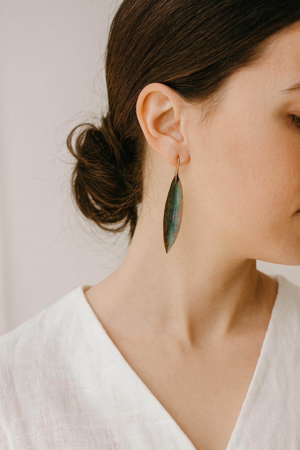 Hoiko Handmade Jewelry - Unique Artisan Copper/Sterling Silver Jewelry - Made in Portugal (Olive)