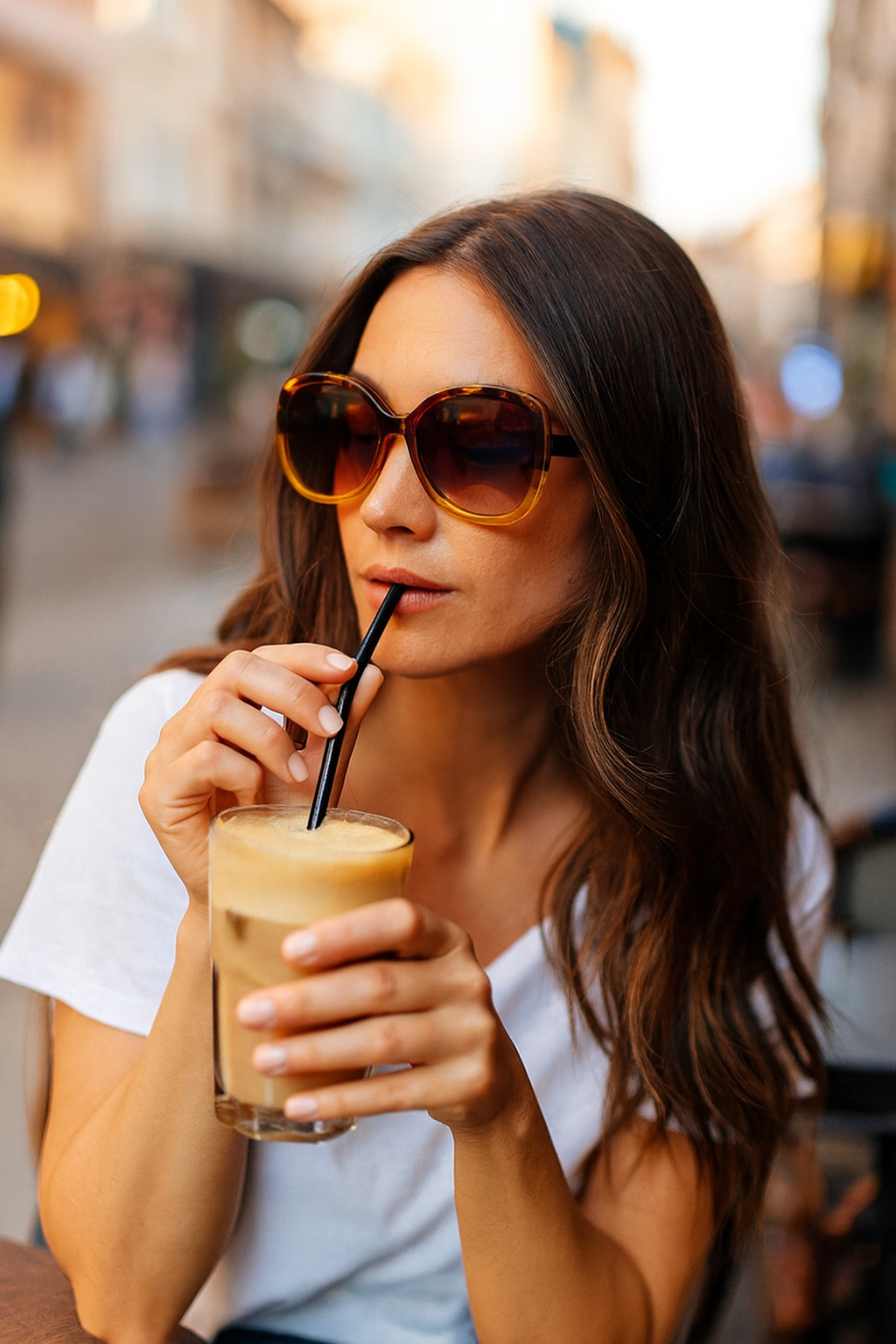 OKKIA Anna Butterfly Sunglasses - UV400 Protection Eyewear Designed in Italy - Unisex Fashion Sunglasses - Havana Yellow