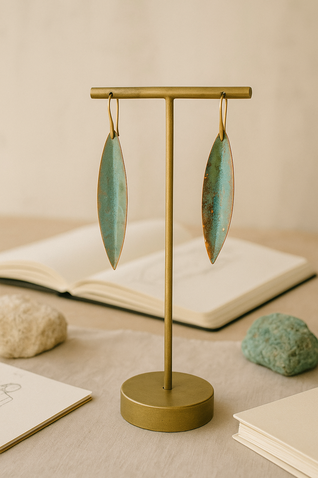 Hoiko Handmade Jewelry - Unique Artisan Copper/Sterling Silver Jewelry - Made in Portugal (Olive)