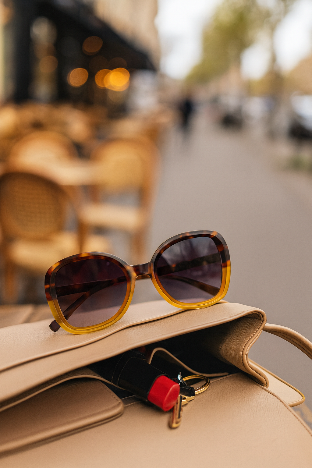 OKKIA Anna Butterfly Sunglasses - UV400 Protection Eyewear Designed in Italy - Unisex Fashion Sunglasses - Havana Yellow