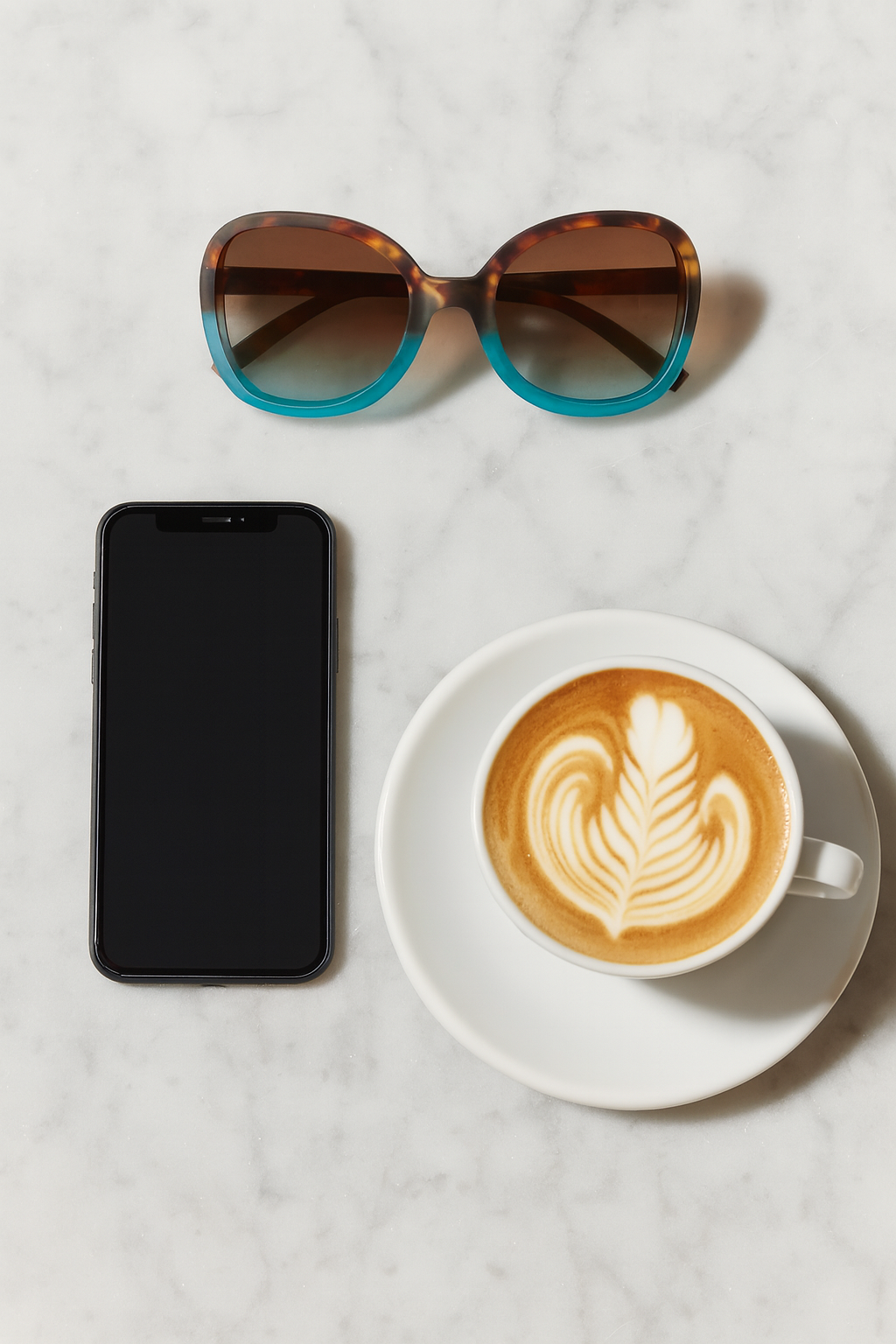 OKKIA Anna Butterfly Sunglasses - UV400 Protection Eyewear Designed in Italy - Unisex Fashion Sunglasses - Havana Blue