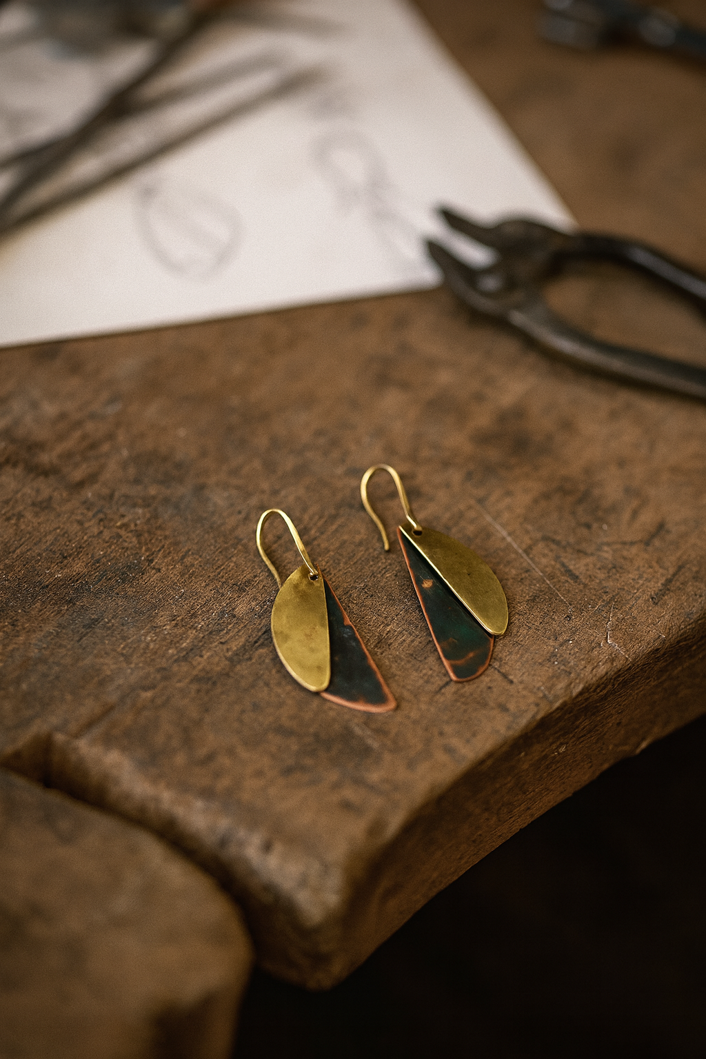 Hoiko Handmade Jewelry - Unique Artisan Copper/Sterling Silver Jewelry - Made in Portugal (Lotus)