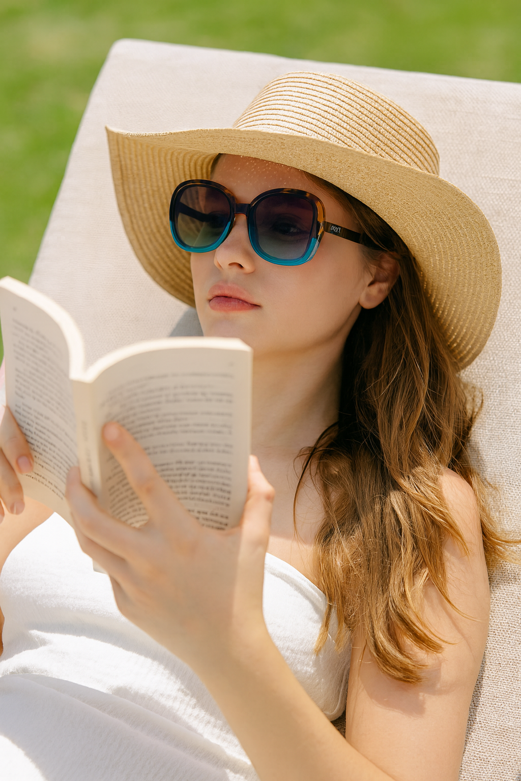 OKKIA Anna Butterfly Sunglasses - UV400 Protection Eyewear Designed in Italy - Unisex Fashion Sunglasses - Havana Blue