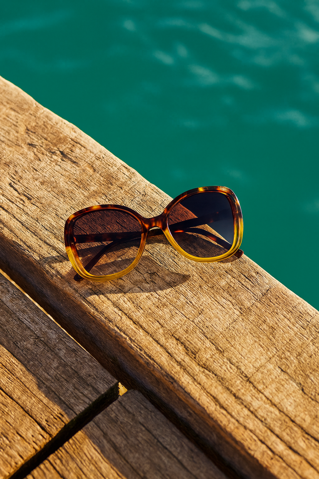 OKKIA Anna Butterfly Sunglasses - UV400 Protection Eyewear Designed in Italy - Unisex Fashion Sunglasses - Havana Yellow