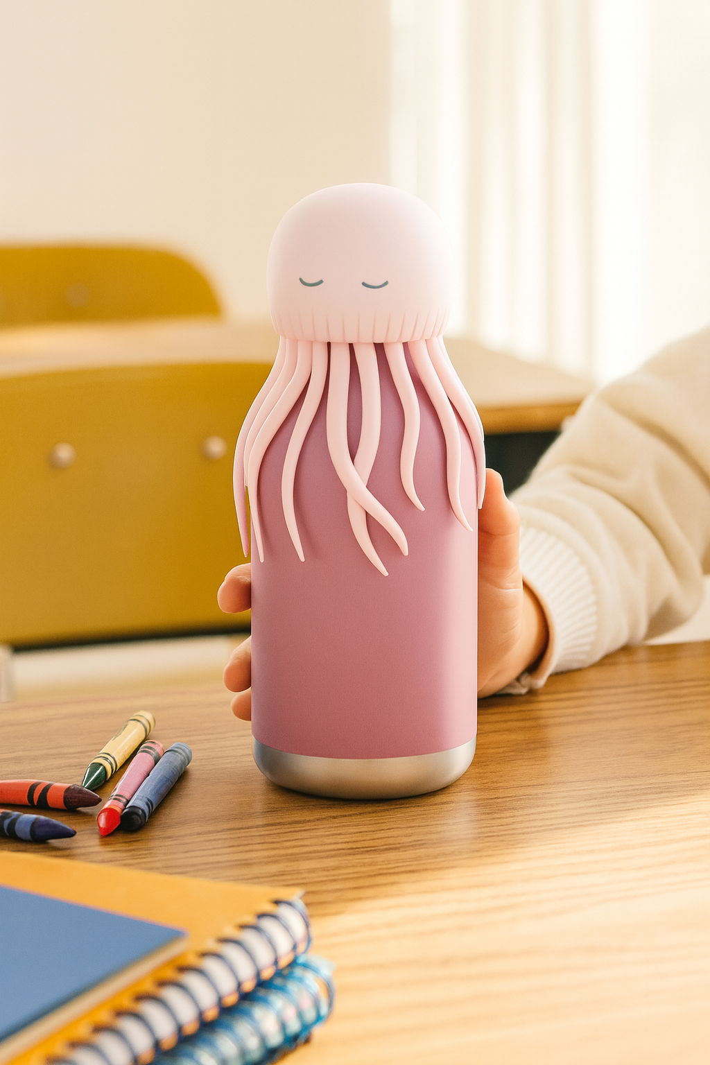 ASOBU Bestie Water Bottle — 16oz (460ml) Vacuum Insulated with Flexible Straw (Wiggly Jellyfish)