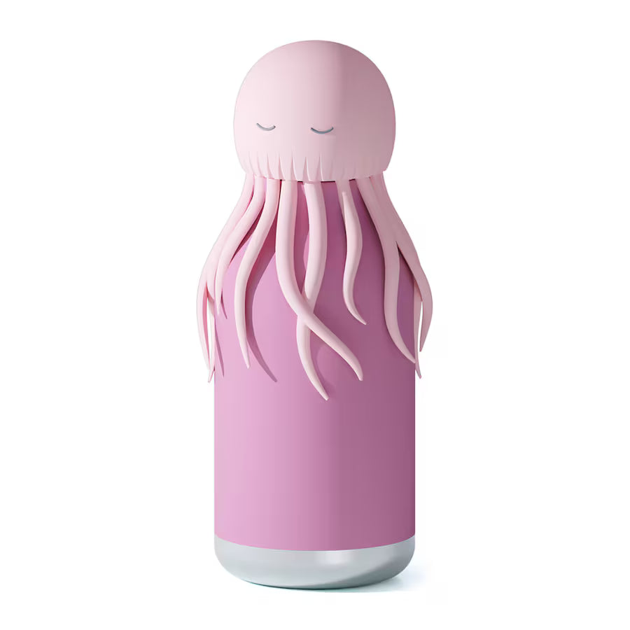 ASOBU Bestie Water Bottle — 16oz (460ml) Vacuum Insulated with Flexible Straw (Wiggly Jellyfish)