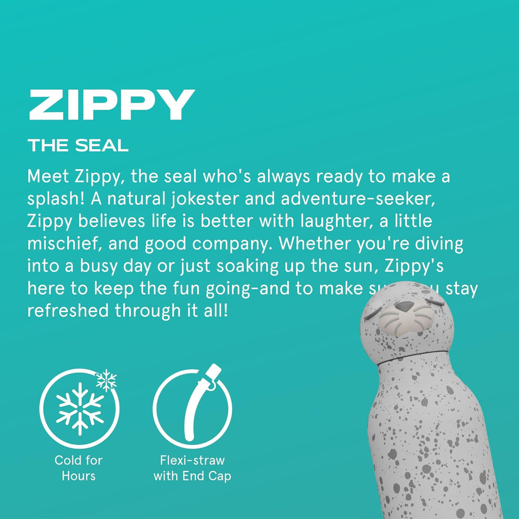 ASOBU Bestie Water Bottle — 16oz (460ml) Vacuum Insulated with Flexible Straw (Splashy Seal)