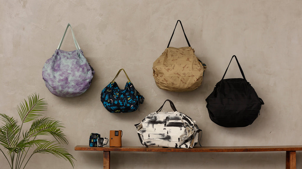 Shupatto Compact Packable Shopping Bag with Easy Storage - White Birch, Large (27L)