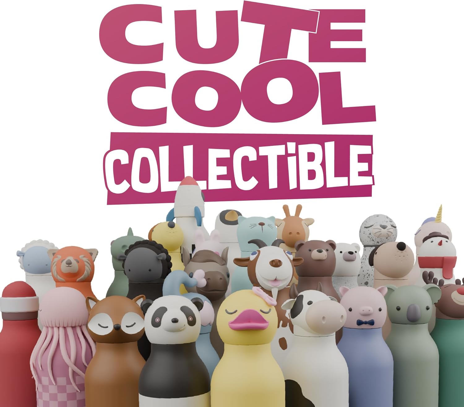 ASOBU Bestie Water Bottle — 16oz (460ml) Vacuum Insulated with Flexible Straw (Jolly Snowman)